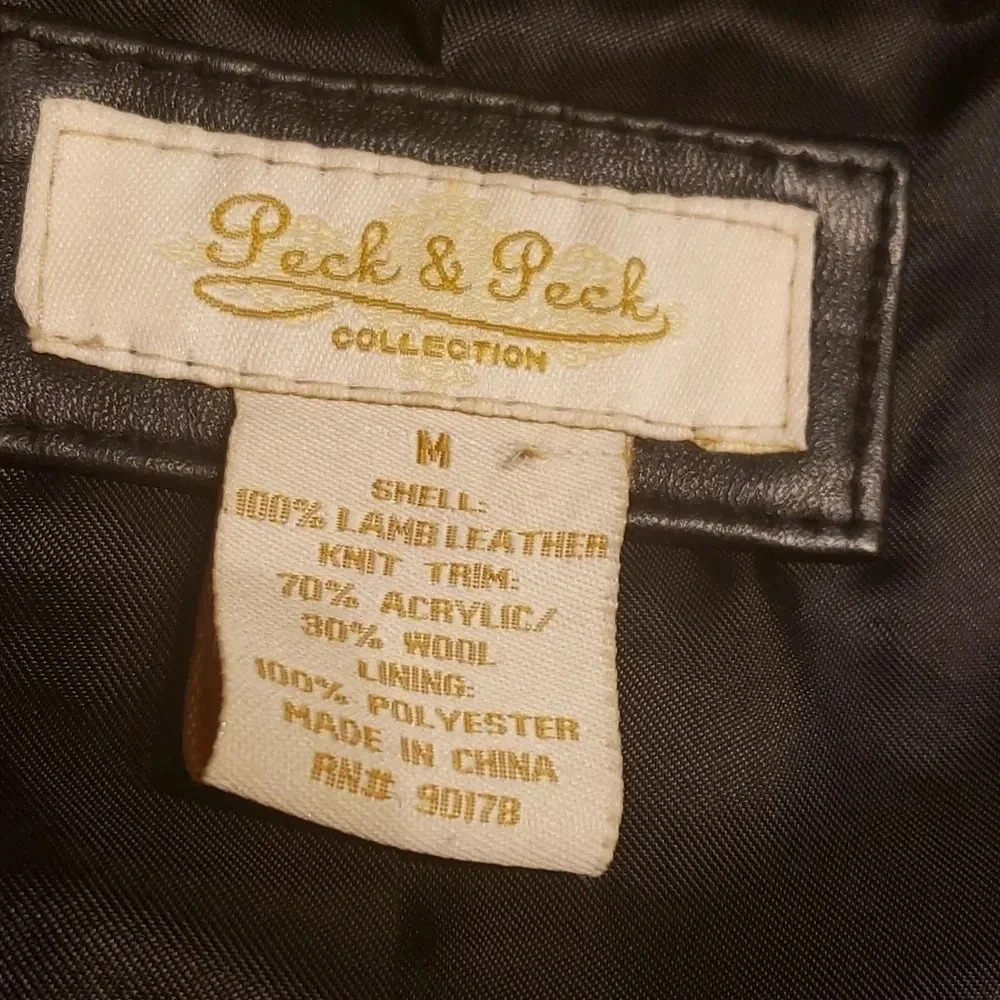 Peck & peck collection lamb leather/wool jacket size M - Picture 5 of 7